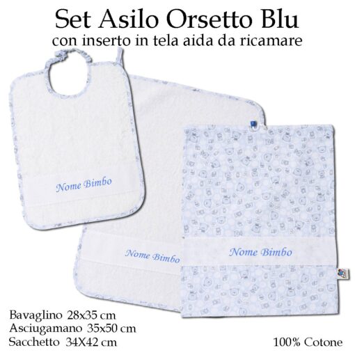 Set Asilo Nido personalizzato con nome - 3 pezzi