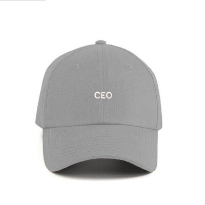 Cappellino CEO ricamato grigio chiaro