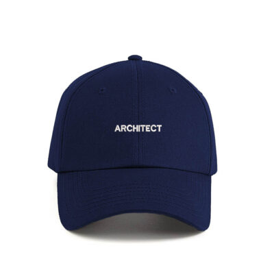 Cappellino scritta architect ricamata blu navy