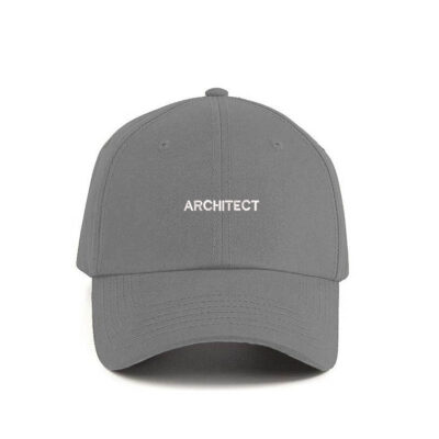 Cappellino scritta architect ricamata grigio