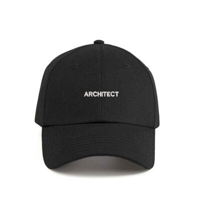 Cappellino scritta architect ricamata nero