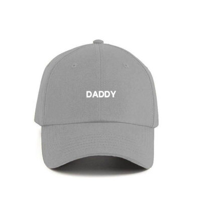 Cappellino daddy scritta ricamato grigio chiaro