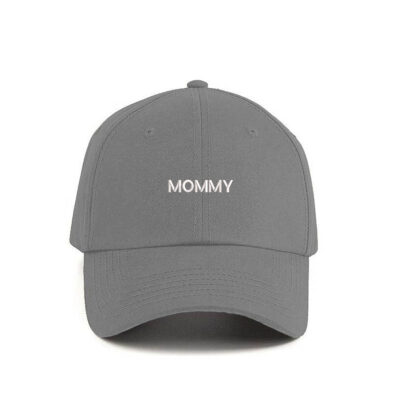 Cappellino scritta mommy ricamato grigio