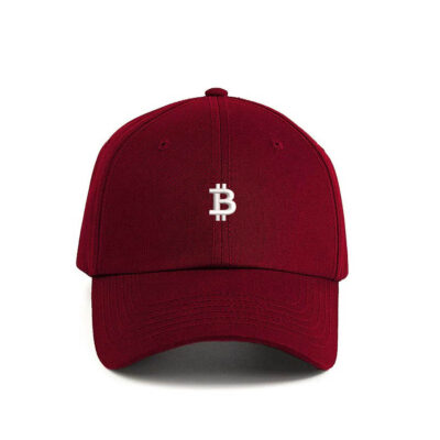 cappellino bitcoin simbolo ricamato frontale bordeaux