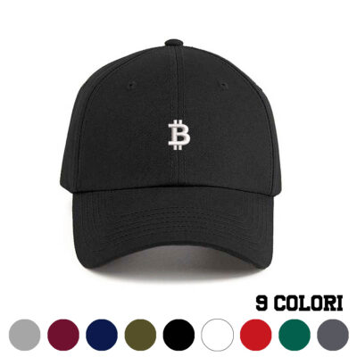 cappellino bitcoin simbolo ricamato frontale