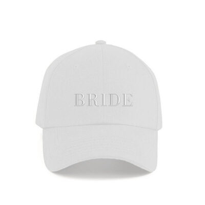 Cappellino scritta Bride ricamata bianco