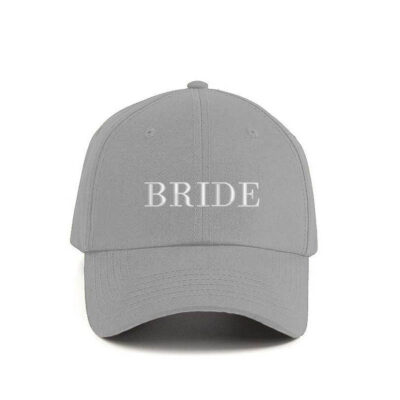 Cappellino scritta Bride ricamata soft gray