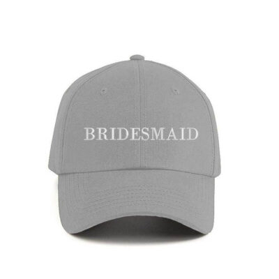 Cappellino Bridesmaid scritta ricamata light gray