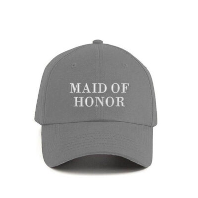 Cappellino Maid of honor scritta ricamata grigio