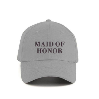 Cappellino Maid of honor scritta ricamata light grey